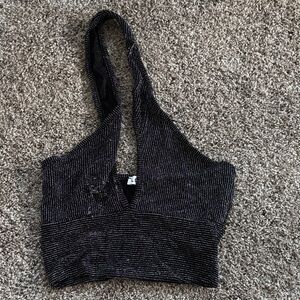 Women’s black halter sparkly top, size small, never worn